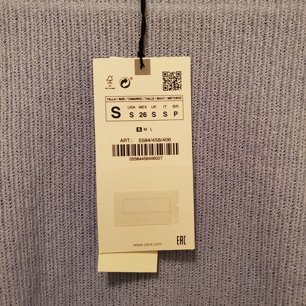 NWT Zara Lavender Long Sleeve Crop Top - Picture 3 of 10